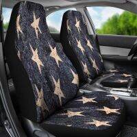 Distressed American Flag Stars All-over Pattern -Car Seat Covers Car Accessories Gift for Her Custom Seat Covers Custom Mad