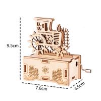 Tractor Wooden Hand-cranked Music Box DIY Educational Puzzle Music Boxes 3d Jigsaw Building Toys Home Decor