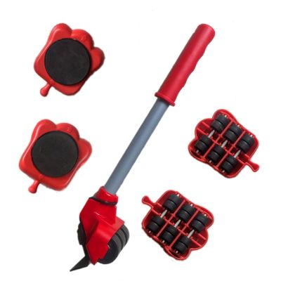 Furniture Mover Tool Set Heavy Stuffs Transport Lifter 4 Wheeled Mover Roller with Wheel Bar Moving Hand Device
