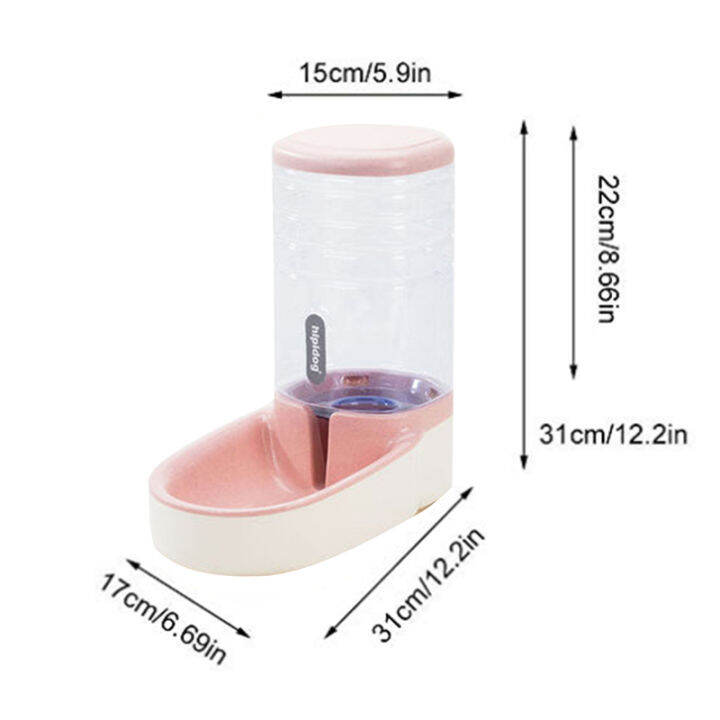 3-8l-สัตว์เลี้ยงแมวเครื่องให้อาหารอัตโนมัติพลาสติกสุนัขขวดน้ำอาหารตู้น้ำแมวสุนัขชามใส่อาหารอุปกรณ์สัตว์เลี้ยงชามสีชมพู