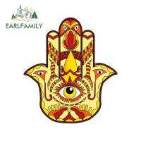 Earlfamily 13ซม. สำหรับสติกเกอร์กันชนรถยนต์มือ Hamsa วัสดุไวนิลสติ๊กเกอร์ติดกระจกมอเตอร์ไซค์สำหรับตกแต่ง Van Jdm Rv