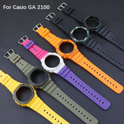 สายนาฬิกาข้อมือเรซินและเคสพร้อมเครื่องมือ,อุปกรณ์เสริมซิลิโคนสำหรับ Casio GA2100 GA2110