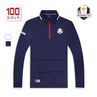 RyderCup เสื้อผ้าถ้วย Ryder สำหรับเล่นกอล์ฟ,เสื้อยืดแขนยาวมีปกเสื้อลำลองแขนยาวมีปกเสื้อใหม่เอี่ยมเสื้อโปโลยูเอสเอแบบดั้งเดิมใหม่