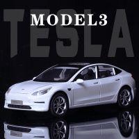 Model3เทสลาสเกล1/24ใหม่โมเดลรถอัลลอยรถของเล่นหล่อโลหะจำลองเสียงและไฟของเล่นแบบชุดสะสมสำหรับเด็กของขวัญเด็ก