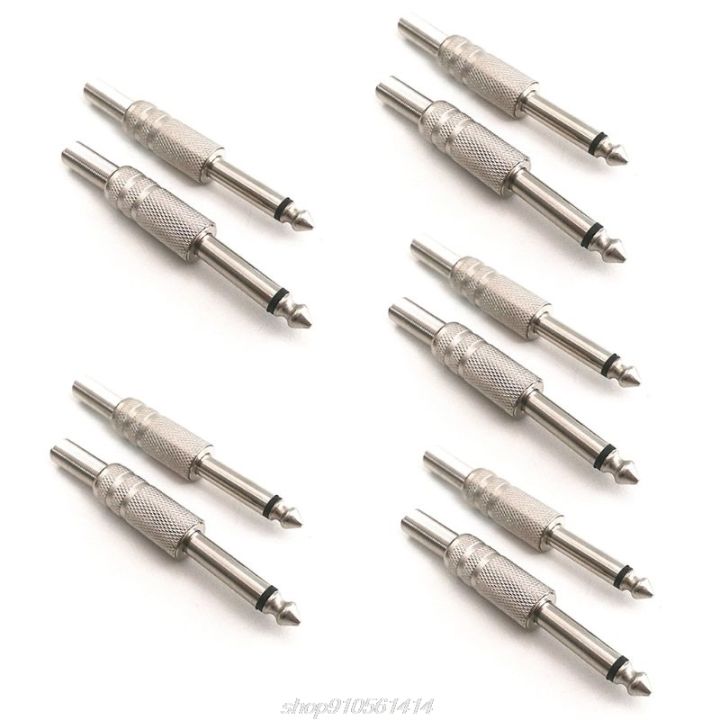 10pcs-bag-1-4-mono-audio-jack-6-35mm-metal-male-monaural-audio-cable-connectors-plugs-d16-20-dropshipping