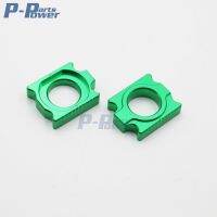 Green CNC Billet Chain Adjuster Rear Axle Block Kit for Kawasaki KX125 KX250 KX250F KX450F KLX450R KXF Motorcross Dirt Bike NEW