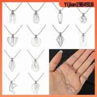 YIJIAN1984918 เครื่องประดับ DIY โซ่เหล็ก หมวกเปิดได้ สร้อยคอขวดคริสตัล จี้ขวดน้ำหอม จี้ขวดอวยพร เครื่องรางนำโชค