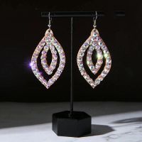 Belly Dance Jewelry Costume Accessory Dancing Earring Sparkling Crystal Rhinestone Shine Perforamnce Show Wear Bling Bling Set