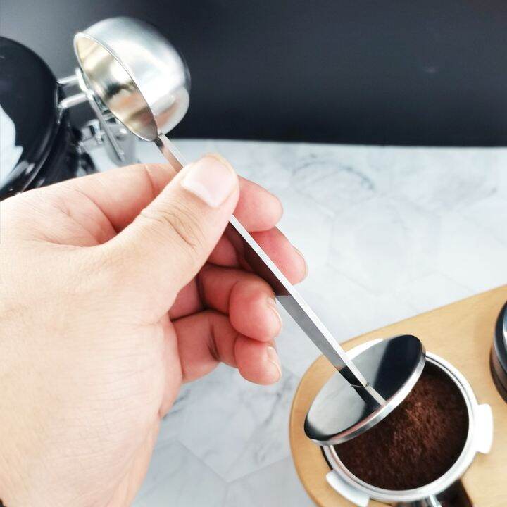 {hot} Stainless Steel Stand Tamper Spoon Tools 2 In 1 Coffee Scoop