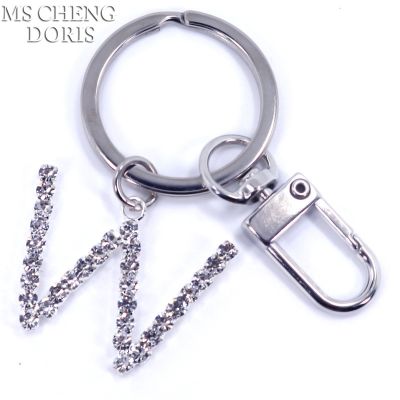 Letter Pendant Keychain Crystal Rhinestone Alphabet Key Ring Initial Capital Letter A-Z Jewelry Chain Unisex Key Chain Gifts
