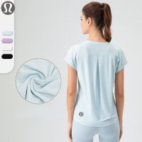 Lululemon เสื้อแขนสั้นลําลอง ทรงหลวม ระบายอากาศได้ดี แบบแห้งเร็ว เหมาะกับการเล่นโยคะ ฟิตเนส วิ่ง แฟชั่นฤดูร้อน สําหรับผู้หญิง