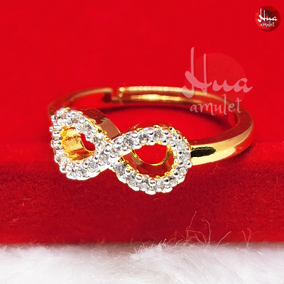 F7 แหวนอินฟินิตี้เพชร แหวนปรับขนาดได้ แหวนเพชร แหวนทอง ทองโคลนนิ่ง ทองไมครอน ทองหุ้ม ทองเหลืองชุบทอง ทองชุบ แหวนผู้หญิง