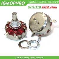 5PCS WTH118 2W 1A Potentiometer 470K ohm WTH118 2W Round Shaft Carbon Rotary Taper Potentiometer WTH118