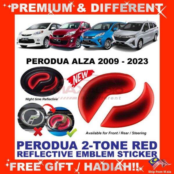 PERODUA ALZA 2009 - 2023 Front Rear Steering Night Reflective 3M 3D 2 ...