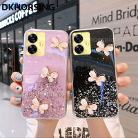 DKHORSING ปลอกอ่อนแฟชั่นแวววาวสำหรับ Realme C55 C55NFC ผีเสื้อคริสตัลตกแต่งเคสโทรศัพท์แวววาว Realme 10T 5G 2023เจลเงาเลื่อมฝาหลังแบบใส Realmec55 NFC