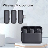 Wireless Microphone ไมโครโฟนไร้สายแบบพกพาใช้สําหรับ สมาร์ทโฟน ไมค์ไร้สายหนีบเสื้อ ไมค์หนีบปกเสื้อ ไมโครโฟนไร้สายชนิด C สำหรับ iPhone พร้อมกล่องชาร์จ