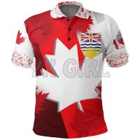 STYLE-2023 NEW Hot 2023 Summer shirts women for men Canada British Columbia Canada Polo Shirts 3D printed Short sleeve t shirts Tops camisas(FREE CUSTOM NAME LOGO) Size：s-6xl