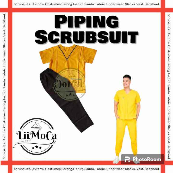 1liimoca S New Design Piping Scrubsuits Tetoron Fabrics Lazada Ph