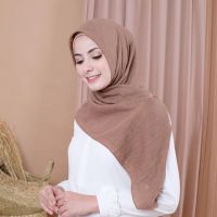 ผ้าคลุมไหล่ผ้าฝ้ายธรรมดา Pinless Tudung Ironless Soild Color Hijab GJ0078