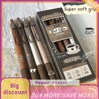 ?【Lowest price】Qearl เซ็ตปากกาเจลรูปขนมปังกาแฟ4ชิ้นสีดำขนาด0.5มม. สำหรับเครื่องเขียนในสำนักงานและโรงเรียน