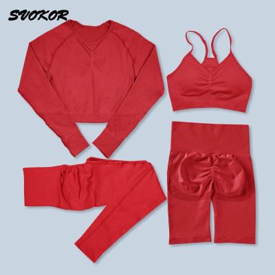 SVOKOR 234Pcs Yoga Set Fitness Sportswear Women Outfits Seamless Sport Suit Workout Crop Top Gym Sets Bra Tracksuit