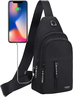 Chest Travel Backpack Designer Shoulder Bags Womens Shoulder Bag Waterproof Shoulder Bag USB Charging Port Shoulder Bag