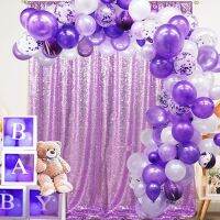 「 ANN Hardware 」ลูกโป่งสีม่วง Sarchchrome Metallic ConfettiBalloons Set For Wedding Birthday Graduation Party Decorations