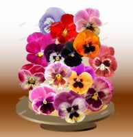 【hot】 Pcs Pink Pansies Stickers Wafer Rice Wedding Birthday Decoration