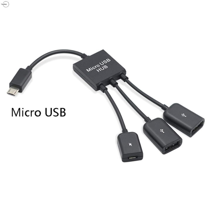 Cjing 3 In 1 Micro Usb Type C Hub Male To Female Double Usb 20 Host Otg Adapter Cable Lazada 1336