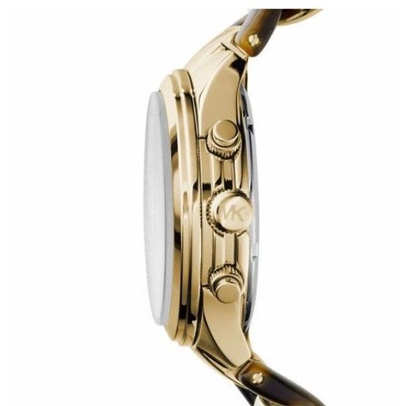 mk-นาฬิกาข้อมือสตรีเสือดาวสายโซ่ทองแบบบิดได้สำหรับรันเวย์-mk4222