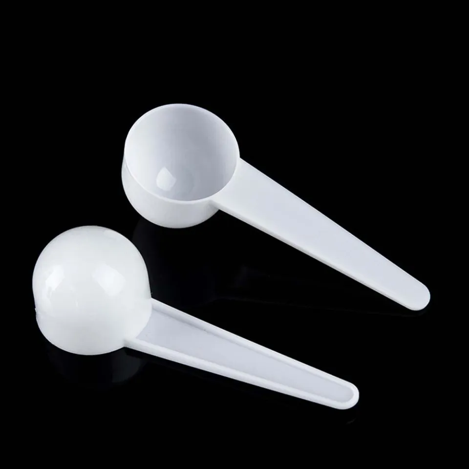 Micro Spoons 1 Gram Measuring Scoop Round Bottom Mini Spoon 50pcs - White