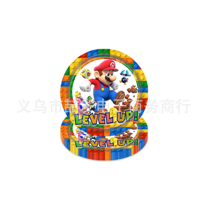 mario-party-decorations-tablecloth-birthday-set-flag-banner-tableware-disposable-fork-spoon-plates