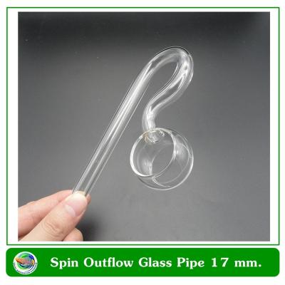 ท่อแก้วสำหรับน้ำออก ทรงกลม Spin outflow glass pipe ขนาด 17 มม.