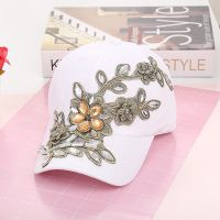 HOT★summer Delicate Women Diamond Flower Baseball Cap Snapback Style Lady Jeans Hats Hot SellingGorras wholesale