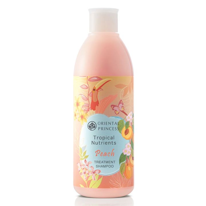 แชมพูทรีทเม้นท์ Oriental Princess Tropical Nutrients Peach Treatment Shampoo แชมพูกลิ่นพีช เพื่อผมอ่อนแอขาดหลุดร่วงง่าย ขนาด 250ml.
