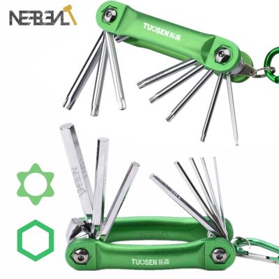 ❀▩۩ Folding Portable Hex Wrench Metal Metric Chave Torx Allen Wrench set Hexagonal Screwdriver Hex Key Wrenches Allen Keys Hand Tool
