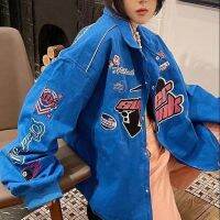 Vintage letter embroidery high quality racing suit ins fried arcade motorcycle jacket women spring couple baseball uniform women