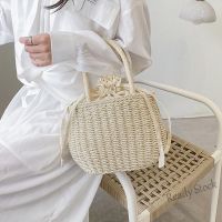 【Ready Stock】 ❁☒ C23 Korean ins hand-woven womens bags fashion all-match handbags casual beach straw bags