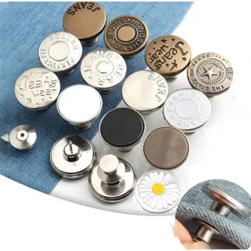 10Pcs Jeans Buttons Replacement 17mm No Sewing Metal Button Repair Kit  Nailless Removable Jean Buttons Sewing Accessories - AliExpress