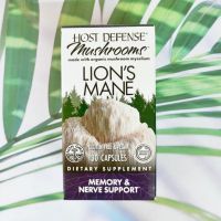 สารสกัดจากเห็ดยามาบูชิตาเกะ ออแกนิค Lions Mane, Memory &amp; Nerve Support 30 Vegetarian Capsules (Host Defense®) สารสกัดจากเห็ดปุยฝ้าย