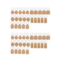 50Pieces Blank Wooden Key Chain DIY Wood Keychain Rings Key Tags Jewelry Findings Craft