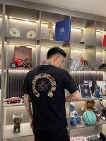 High Quality Chrome Heart Short Sleeve T-Shirt Mens Embroidered Sequin Half Sleeve Cotton Bottom T-Shirt