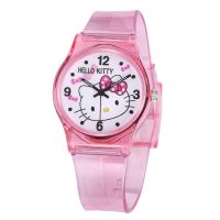 Hello Watch Fashion Womens Watch Cartoon Transparent Children Quartz Wrist Watch