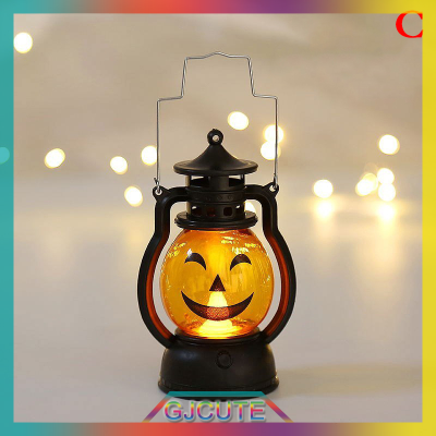 GJCUTE LED haloween pumpkin Ghost lanter เทียนไฟตกแต่งปาร์ตี้ฮาโลวีนสำหรับ Home Holiday Bar Horror props น้ำมันโคมไฟเด็กของเล่น