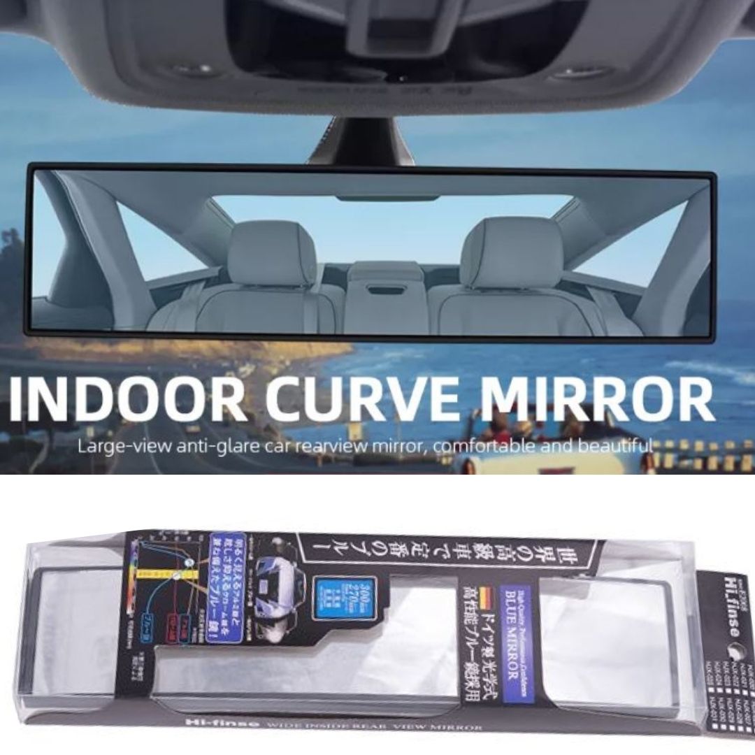 Universal 300mm Car Rear Mirror Wide-angle Rearview Mirror Auto Wide Convex Curve Interior Clip On Rear View Mirror 