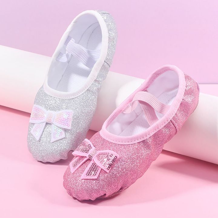 Girls Ballet Shoes Kids Dance Slippers Professional Canvas Soft Sole