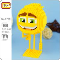 LOZ 9779 Cartoon Yellow Smile Ball Monster Akimbo Pet Doll Model DIY Mini Diamond Blocks Bricks Building Toy for Children no Box