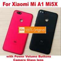 【☸2023 New☸】 jiejiu65879742 ฝาหลังสำหรับ Xiaomi A1 Mia1 Mi 5x เคสด้านหลังประตูที่อยู่อาศัยที่มีปุ่มปรับระดับเสียงเลนส์กระจกกล้องถ่ายรูป