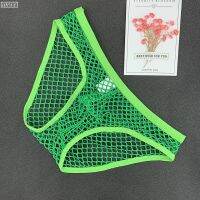 【cw】 Big Mesh Men 39;s BriefsTransparent Low Waist U ConvexElastic Hollow Breathable Panties M-XXL !