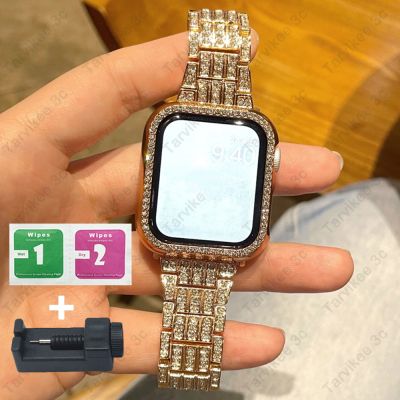 Ladies Diamond Strap For apple watch ultra band 49mm 42mm iwatch series 8 7 6 41mm 45mm 38mm 42mm Stainless Steel Metal Bracelet